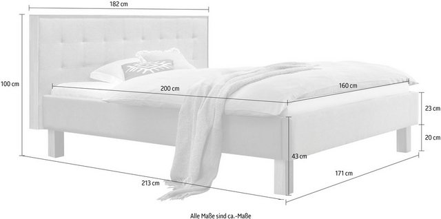 HASENA Polsterbett »Noah«, Fußfarbe eiche bianco, Komforthöhe, Fußhöhe 20 cm-Betten-Inspirationen