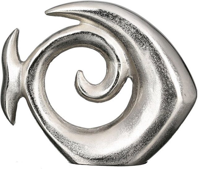 GILDE Dekofigur »Skulptur Fisch Pesca, silber« (1 Stück), Dekoobjekt, aus Metall, antikfinish, maritim, in 2 Größen erhältlich, Wohnzimmer-Figuren-Inspirationen