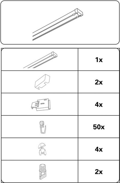 Vorhangschiene »Aluminium-Vorhangschienen Set Lara 2-Lauf«, GARDINIA, 2-läufig, Fixmaß, ausziehbar-Gardinenschienen-Inspirationen