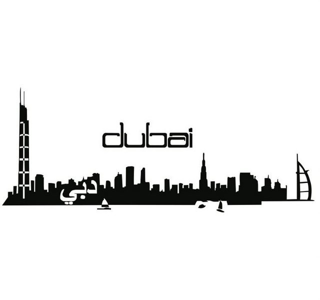 Wall-Art Wandtattoo »XXL Stadt Skyline Dubai 120cm« (1 Stück)-Wandtattoos-Inspirationen