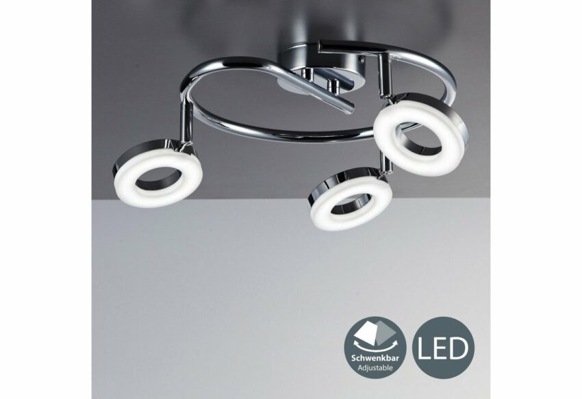 B.K.Licht LED Deckenspots »Yuna III«, LED Deckenleuchte dreh- und schwenkbar Deckenlampe 3x 4,5W 450LM 3000K chrom-Lampen-Ideen für dein Zuhause von Home Trends
