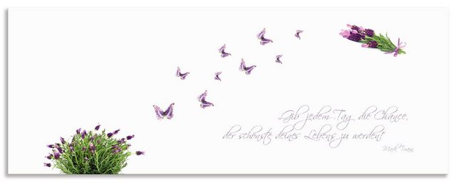 Artland Küchenrückwand »Lila Schmetterlinge an Lavendel«, (1-tlg), selbstklebend in vielen Größen - Spritzschutz Küche hinter Herd u. Spüle als Wandschutz vor Fett, Wasser u. Schmutz - Rückwand, Wandverkleidung aus Alu-Küchenrückwände-Inspirationen