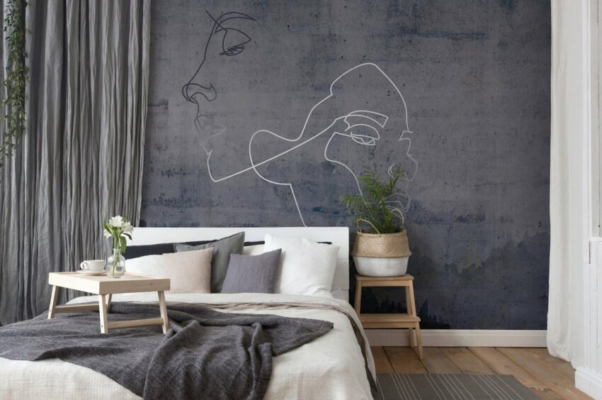 Architects Paper Fototapete »Atelier 47 Silver Outline«, glatt, abstrakt, (4 St)-Tapeten-Ideen für dein Zuhause von Home Trends