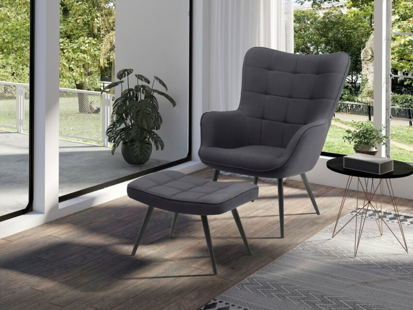 byLIVING Sessel »Uta« (1-St), wahlweise mit oder ohne Hocker, in Cord, Samt oder Webstoff-Sessel-Ideen für dein Zuhause von Home Trends
