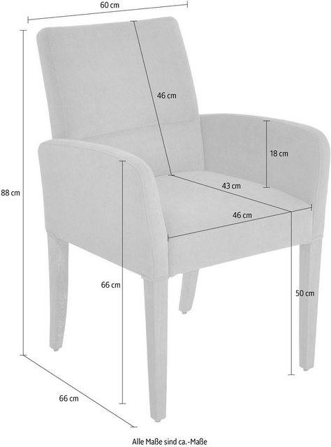 K+W Komfort & Wohnen Armlehnstuhl »GOBY«, 4-Fuß-Armlehnenstuhl mit Füßen in Wildeiche geölt, mit hochwertiger Polsterung-Stühle-Inspirationen