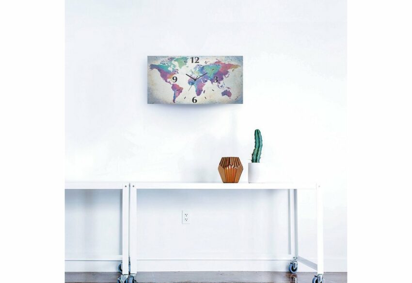 Artland Wanduhr »bunte Weltkarte« (in vielen Größen & Produktarten - Alubild / Outdoorbild für den Außenbereich, Leinwandbild, Poster, Wandaufkleber / Wandtattoo auch für Badezimmer geeignet)-Uhren-Ideen für dein Zuhause von Home Trends