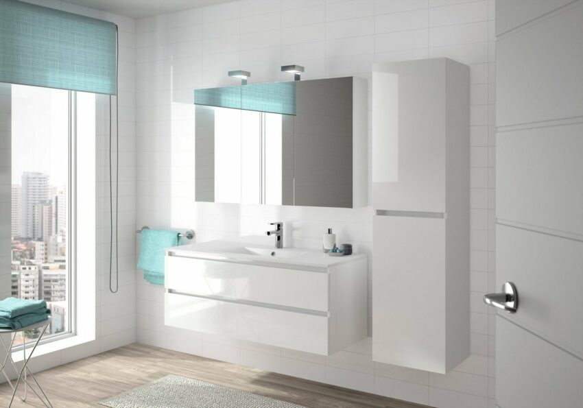 Allibert Badmöbel-Set »Alma«, (4-St), bestehend Waschplatz, Spiegelschrank und Hochschrank-Badmöbel-Sets-Ideen für dein Zuhause von Home Trends