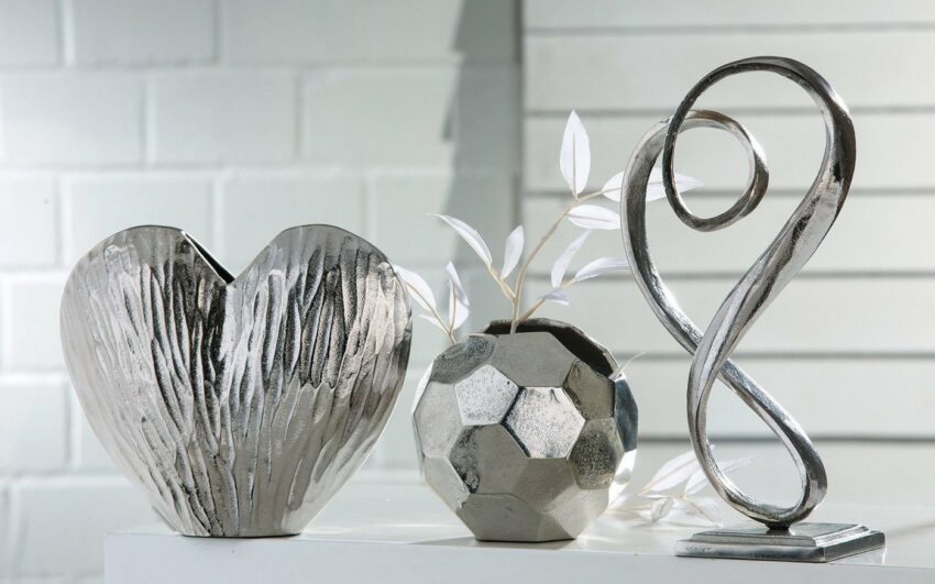 GILDE Dekovase »Dome« (1 Stück), aus Aluminium, in Herzform, Höhe ca. 21 cm-Blumenvasen-Ideen für dein Zuhause von Home Trends
