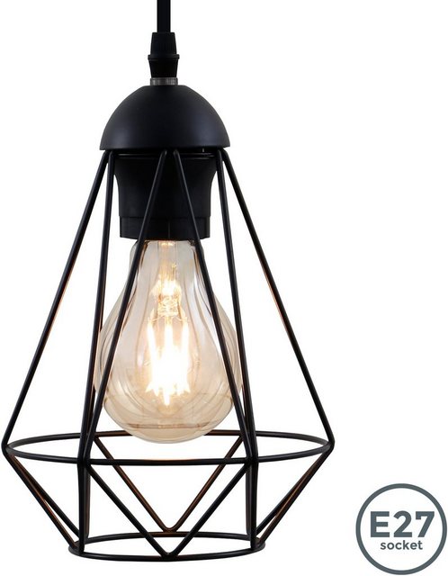 B.K.Licht LED Pendelleuchte, LED Hängelampe schwarz Metall Draht Vintage Industrieleuchte Decke Retro E27-Lampen-Inspirationen