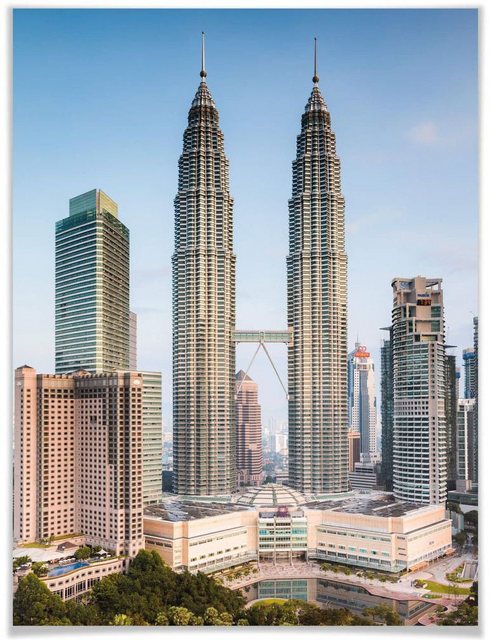 Wall-Art Poster »Petronas Towers Kuala Lumpur«, Gebäude (1 Stück), Poster, Wandbild, Bild, Wandposter-Bilder-Inspirationen