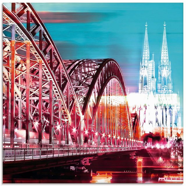 Artland Glasbild »Köln Skyline Abstrakte Collage 13«, Brücken (1 Stück)-Bilder-Inspirationen