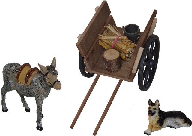 Alfred Kolbe Krippen-Zubehör (Set, 3tlg), Eselwagen mit Esel und Hund-Figuren-Inspirationen