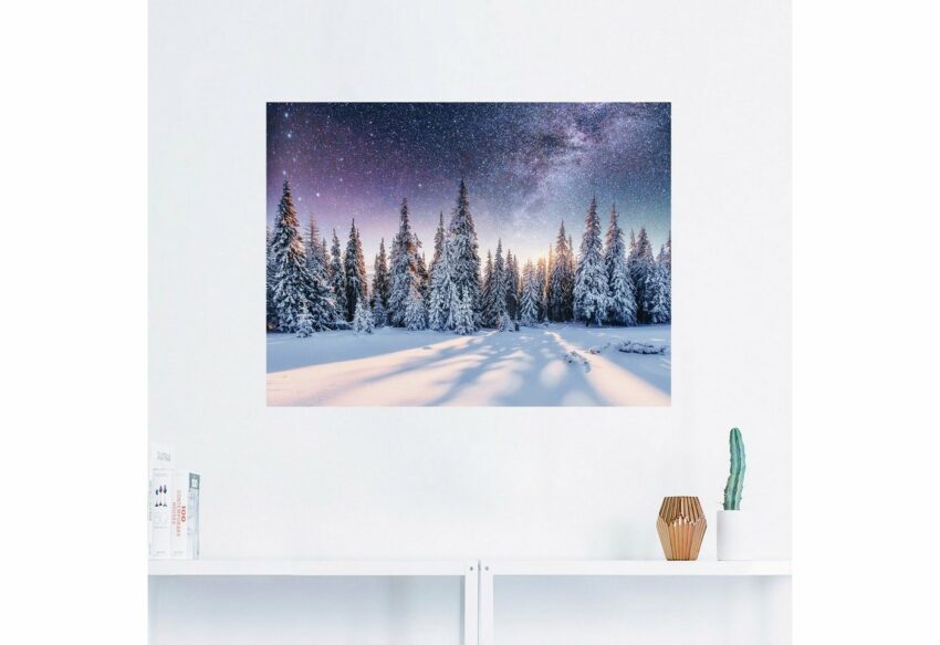 Artland Wandbild »Tannenwald im Schnee vorm Sternenhimmel«, Berge & Alpenbilder (1 Stück), in vielen Größen & Produktarten - Alubild / Outdoorbild für den Außenbereich, Leinwandbild, Poster, Wandaufkleber / Wandtattoo auch für Badezimmer geeignet-Bilder-Ideen für dein Zuhause von Home Trends