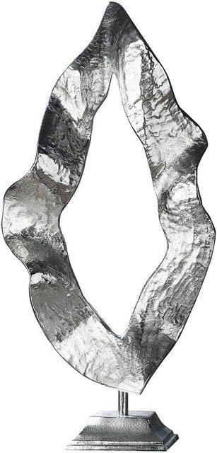 GILDE Dekoobjekt »Skulptur Flamme, silber« (1 Stück), Höhe 81 cm, aus Metall, Wohnzimmer-Deko-Objekte-Inspirationen