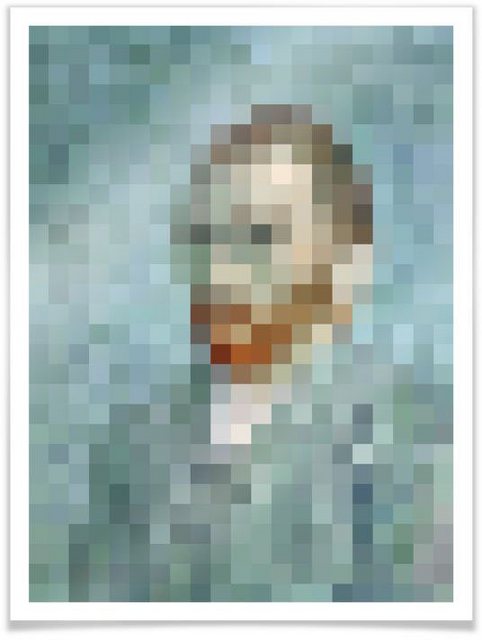 Wall-Art Poster »Pixel Portrait van Gogh Bildnis«, Person (1 Stück), Poster, Wandbild, Bild, Wandposter-Bilder-Inspirationen