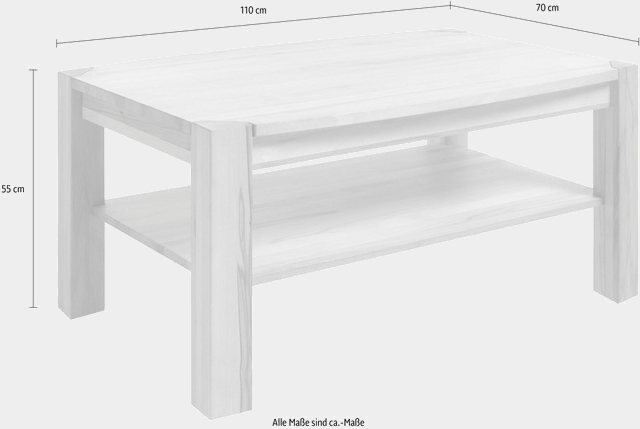 MCA furniture Couchtisch, Couchtisch Massivholz mit Ablage-Tische-Inspirationen
