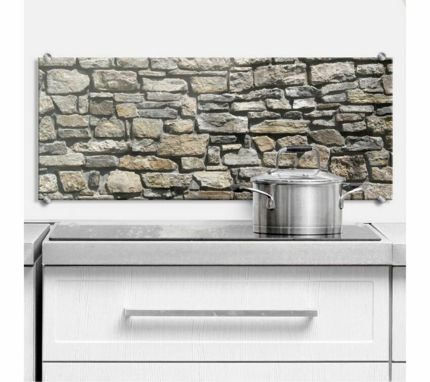 Wall-Art Küchenrückwand »Steinoptik 3D Natursteinmauer«, (1-tlg)-Küchenrückwände-Ideen für dein Zuhause von Home Trends