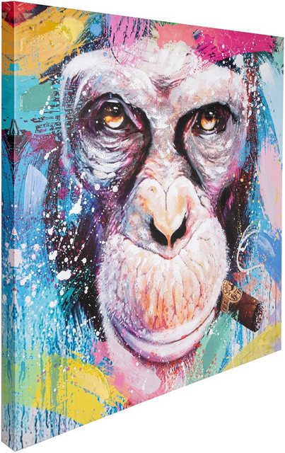 Spiegelprofi GmbH Leinwandbild »RIMBO«, Ape (1 Stück), Gesicht vom Affen mit Zigarre-Bilder-Inspirationen