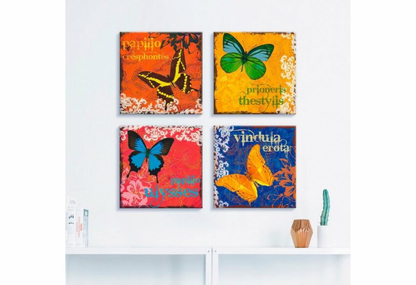 Artland Leinwandbild »Schmetterlinge Bunt«, Insekten (4 Stück)-Bilder-Ideen für dein Zuhause von Home Trends