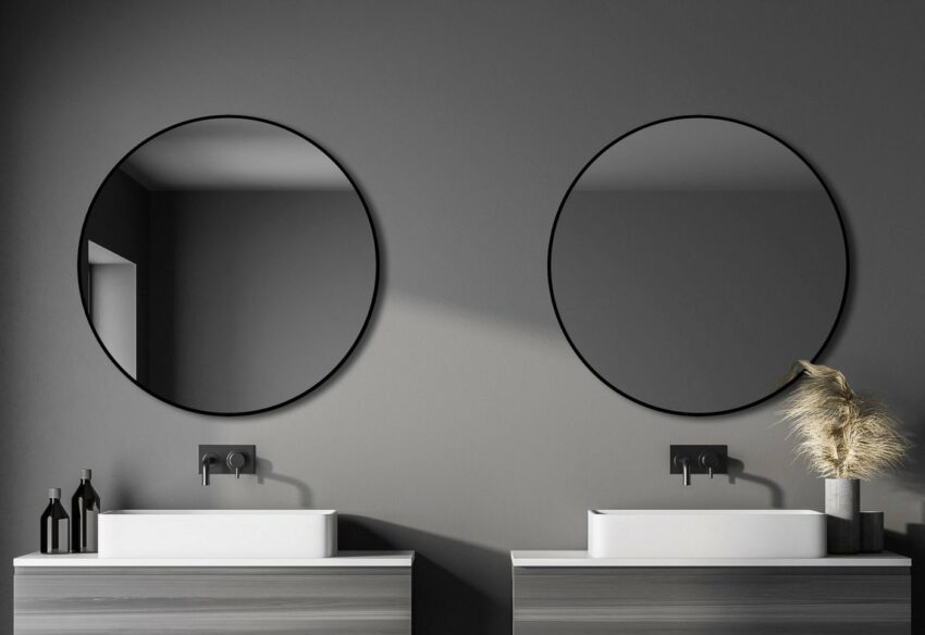Talos Dekospiegel, rund, in schwarz matt Ø 100 cm-Spiegel-Ideen für dein Zuhause von Home Trends