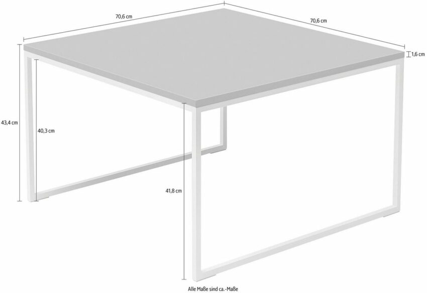 now! by hülsta Beistelltisch »CT 17«, quadratisch mit grauem Gestell, Höhe 43,4 cm-Tische-Ideen für dein Zuhause von Home Trends