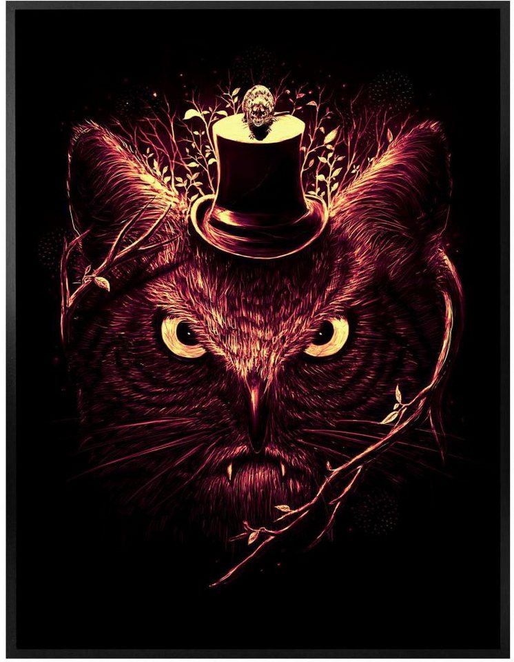 Wall-Art Poster »Nicebleed Meowl Katze Eule Magie«, Tiere (1 Stück), Poster, Wandbild, Bild, Wandposter-Bilder-Ideen für dein Zuhause von Home Trends