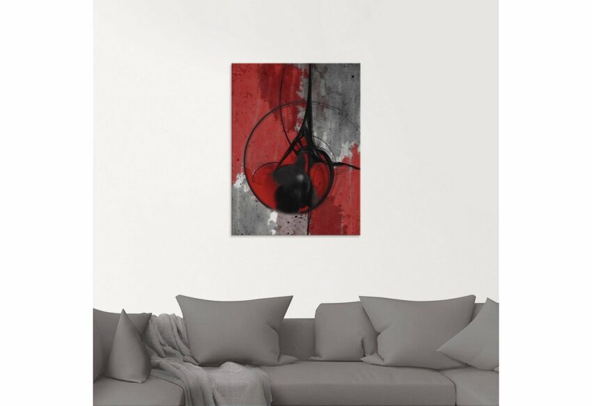 Artland Glasbild »Abstrakt in rot und schwarz«, Gegenstandslos (1 Stück)-Bilder-Ideen für dein Zuhause von Home Trends