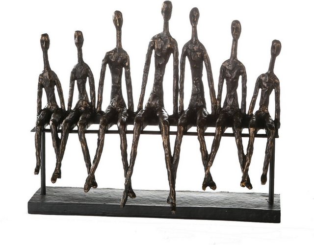 Casablanca by Gilde Dekofigur »Skulptur Community« (1 Stück), Dekoobjekt, Höhe 35 cm, mit Spruchanhänger, Wohnzimmer-Figuren-Inspirationen