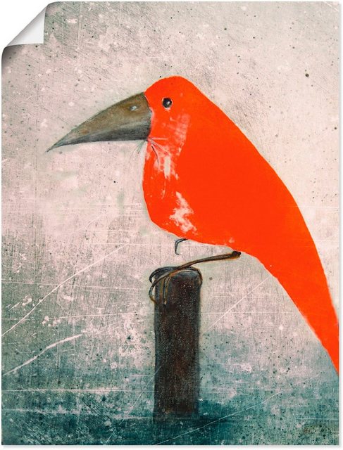 Artland Wandbild »Der Rote Vogel«, Vögel (1 Stück), in vielen Größen & Produktarten -Leinwandbild, Poster, Wandaufkleber / Wandtattoo auch für Badezimmer geeignet-Bilder-Inspirationen