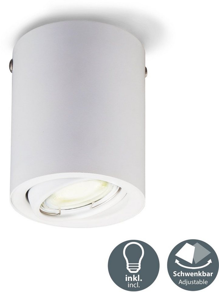 B.K.Licht LED Aufbaustrahler, LED Aufbauleuchte schwenkbar inkl. 5W 400lm GU10 3.000K Deckenspot weiß-Lampen-Ideen für dein Zuhause von Home Trends