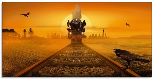 Artland Glasbild »Dampflokomotive im Abendlicht«, Züge (1 Stück)-Bilder-Inspirationen