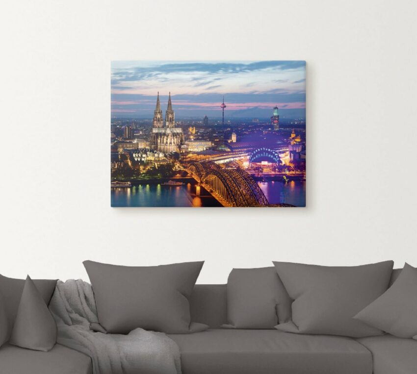 Artland Wandbild »Köln Panorama am Abend«, Deutschland (1 Stück), in vielen Größen & Produktarten - Alubild / Outdoorbild für den Außenbereich, Leinwandbild, Poster, Wandaufkleber / Wandtattoo auch für Badezimmer geeignet-Bilder-Ideen für dein Zuhause von Home Trends