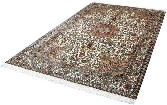 Seidenteppich »Kashan 12386«, Kayoom, rechteckig, Höhe 10 mm, Einzelstück mit Zertifikat, Wohnzimmer-Teppiche-Inspirationen