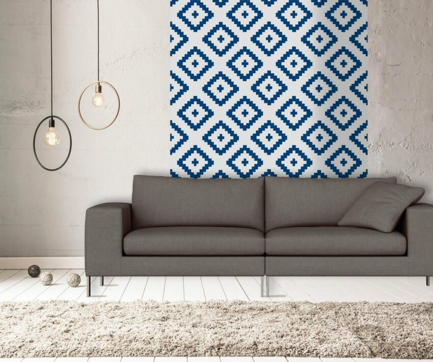 queence Vinyltapete »Olm - blau«, 90 x 250 cm, selbstklebend-Tapeten-Ideen für dein Zuhause von Home Trends