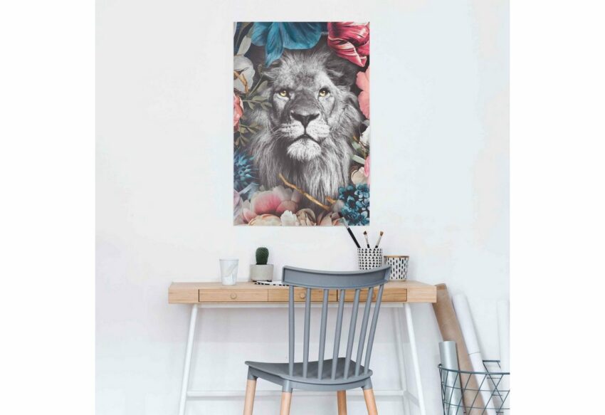 Reinders! Poster »Löwe Blumenkranz - Pflanzen - Farbenfroh«, (1 Stück)-Bilder-Ideen für dein Zuhause von Home Trends