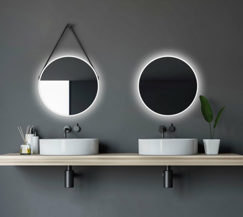Talos Dekospiegel, rund, mit indirekter LED Beleuchtung, matt Ø 50 cm-Spiegel-Ideen für dein Zuhause von Home Trends