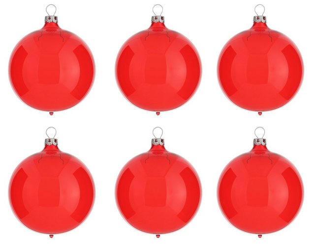 Thüringer Glasdesign Weihnachtsbaumkugel »Transparent« (6 Stück), rot-Weihnachtskugeln-Inspirationen