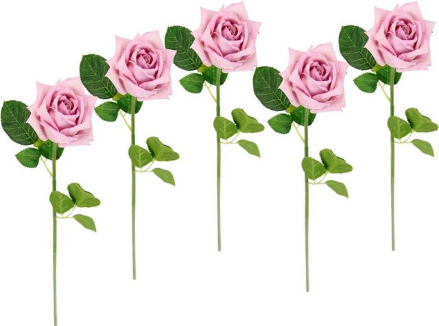 Kunstblume »Rose«, I.GE.A., Höhe 45 cm, 5er Set künstliche Rosen, Seidenrosen, Bouquet, Kunstzweig, Kunstrose-Kunstpflanzen-Inspirationen