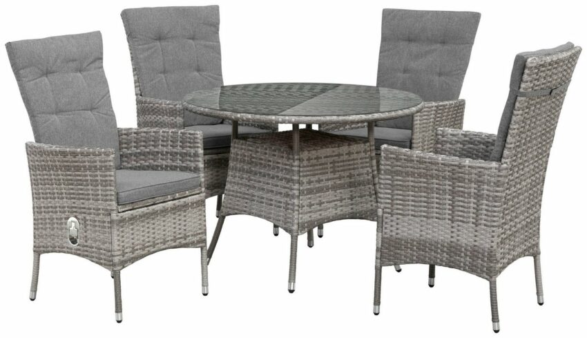 KONIFERA Garten-Essgruppe »Belluno«, (9-tlg), 4 Sessel, Tisch Ø 100 cm, Polyrattan-Gartenmöbel-Sets-Ideen für dein Zuhause von Home Trends