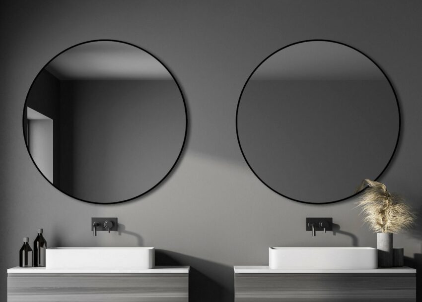 Talos Dekospiegel, rund, in schwarz matt Ø 120 cm-Spiegel-Ideen für dein Zuhause von Home Trends
