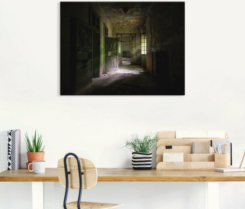 Artland Wandbild »Lost Place Düsterer Flur Türen Gang«, Fenster & Türen (1 Stück), in vielen Größen & Produktarten - Alubild / Outdoorbild für den Außenbereich, Leinwandbild, Poster, Wandaufkleber / Wandtattoo auch für Badezimmer geeignet-Bilder-Ideen für dein Zuhause von Home Trends