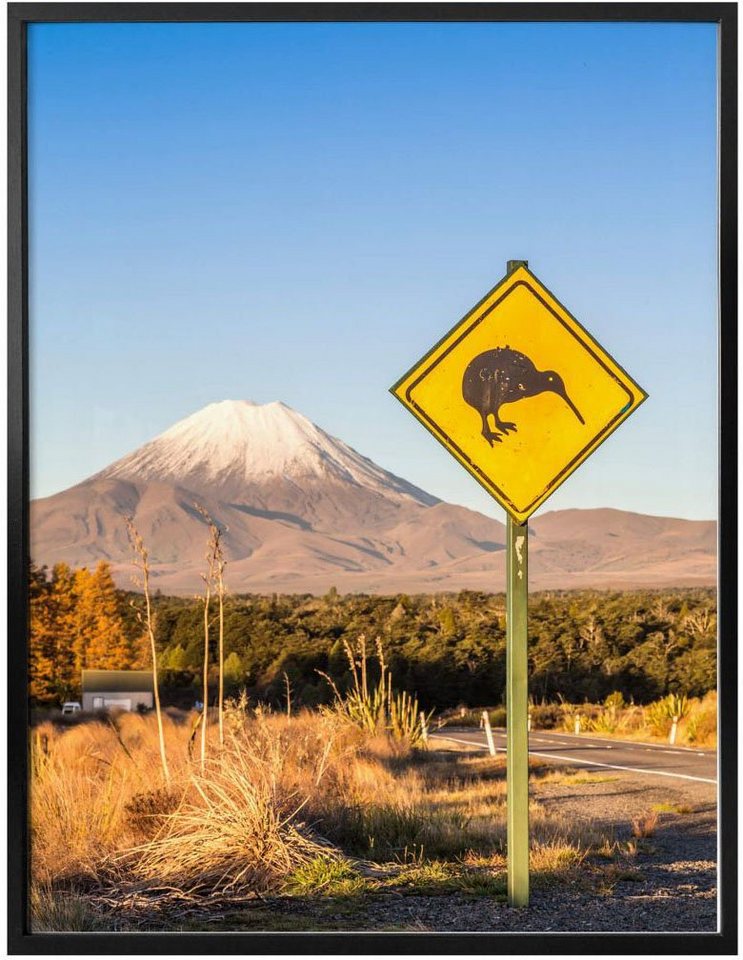 Wall-Art Poster »Straßenschild Achtung Kiwi«, Schriftzug (1 Stück), Poster, Wandbild, Bild, Wandposter-Bilder-Ideen für dein Zuhause von Home Trends