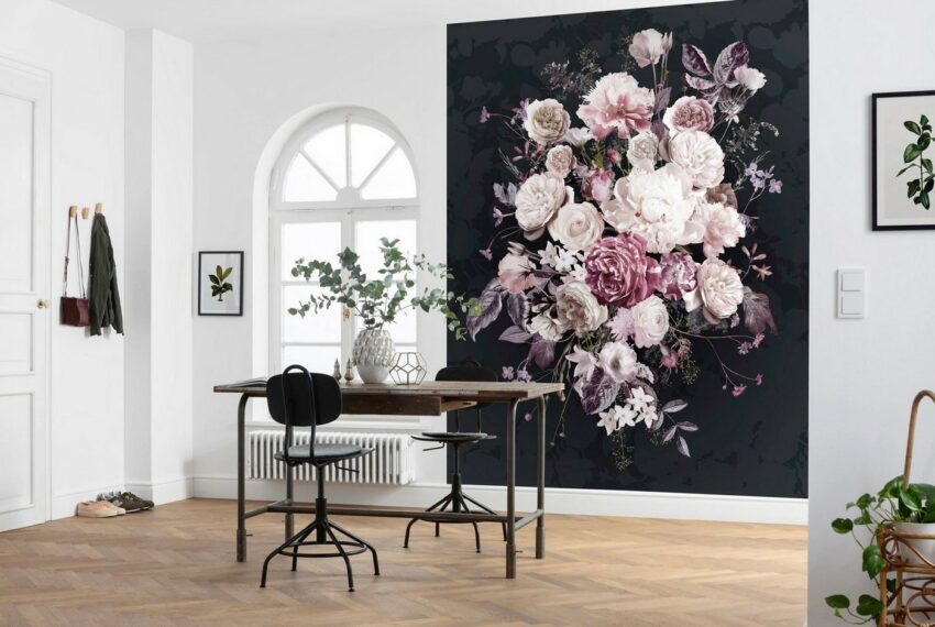 Komar Fototapete »Bouquet Noir«, glatt, bedruckt, floral-Tapeten-Ideen für dein Zuhause von Home Trends