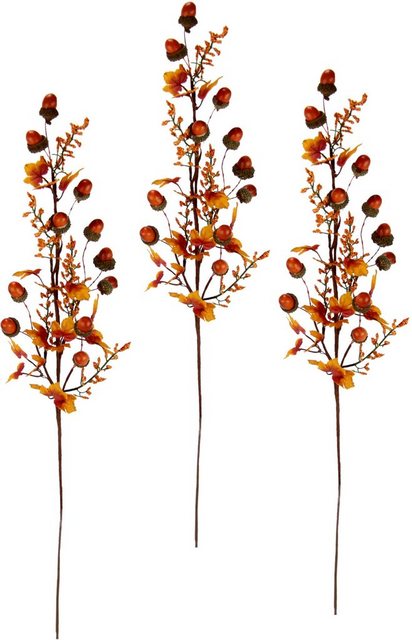 Kunstzweig »Herbstzweige«, I.GE.A., Höhe 70 cm, Mit Eicheln, Beeren und Herbstlaub, 3er Set-Kunstpflanzen-Inspirationen