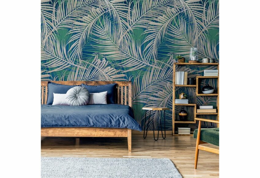 Bodenmeister Fototapete »Palmenblätter grün blau«-Tapeten-Ideen für dein Zuhause von Home Trends