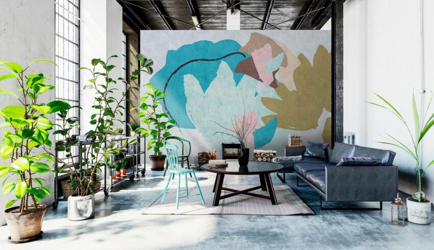 living walls Fototapete »Walls by Patel Floral Collage 1«, glatt, (4 St)-Tapeten-Ideen für dein Zuhause von Home Trends