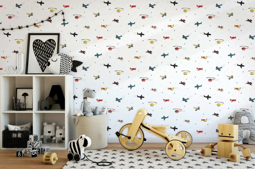 Marburg Kindertapete, matt, (1 St), Flugzeuge, Hubschrauber, gut lichtbeständig, hochwaschbeständig-Tapeten-Ideen für dein Zuhause von Home Trends