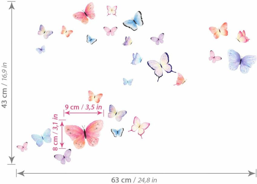 little DECO Wandtattoo »Little Deco Wandtattoo 26 Schmetterlinge«-Wandtattoos-Ideen für dein Zuhause von Home Trends