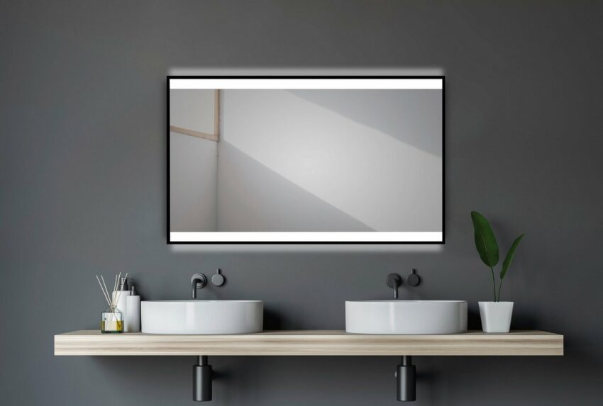 Talos Badspiegel »BLACK SHINE« (Komplett-Set), BxH: 120x70 cm, energiesparend und dimmbar-Spiegel-Ideen für dein Zuhause von Home Trends