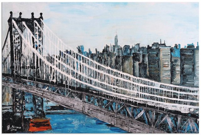 Artland Wandbild »New York Brooklyn Bridge«, Amerika (1 Stück), in vielen Größen & Produktarten - Alubild / Outdoorbild für den Außenbereich, Leinwandbild, Poster, Wandaufkleber / Wandtattoo auch für Badezimmer geeignet-Bilder-Inspirationen